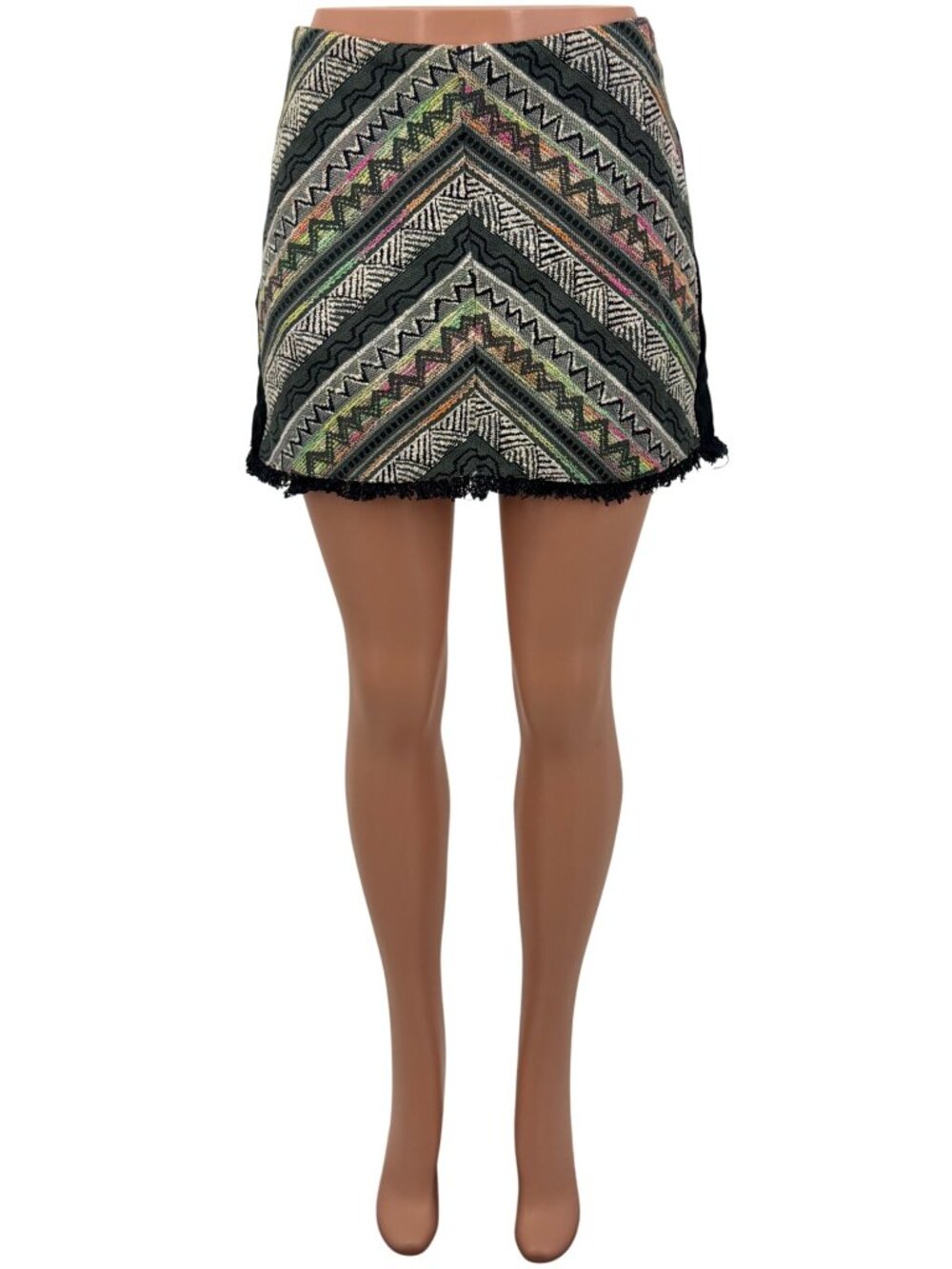 NWT Urban Outfitters Geometric Fringe Hem Mini Skirt L | Indie Sleaze Whimsigoth - Picture 4 of 16